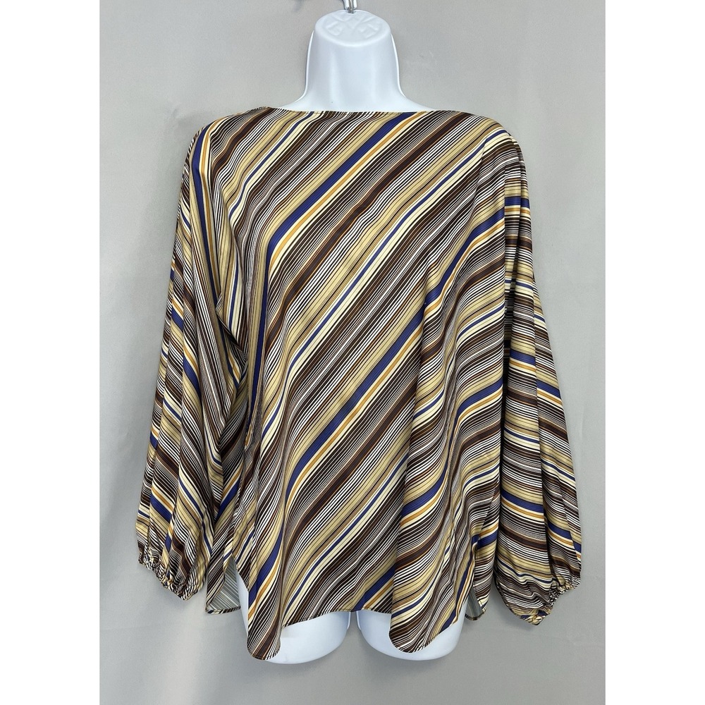 Vintage Tomorrow's Dream Women's Top Blouse Multicolor Stripes Sz Large (36) Y2K